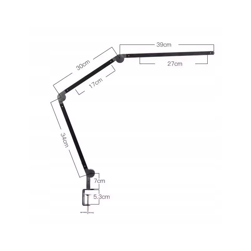 LED hämardatav puutetundlik painduv lauavalgusti klambriga LED/12W/230V 3000/4000/6000K must