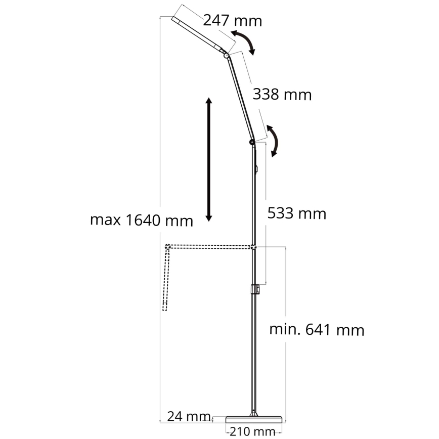 LED Hämardatav puutetundlik põrandalamp FERRARA LED/13W/230V 3000/4000/6000K must