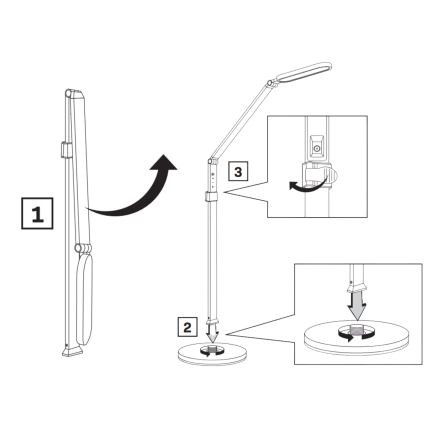 LED Hämardatav puutetundlik põrandalamp FERRARA LED/13W/230V 3000/4000/6000K must