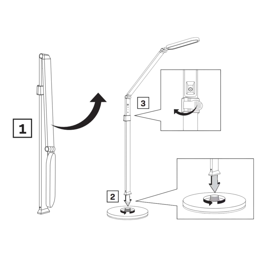 LED Hämardatav puutetundlik põrandalamp FERRARA LED/13W/230V 3000/4000/6000K must