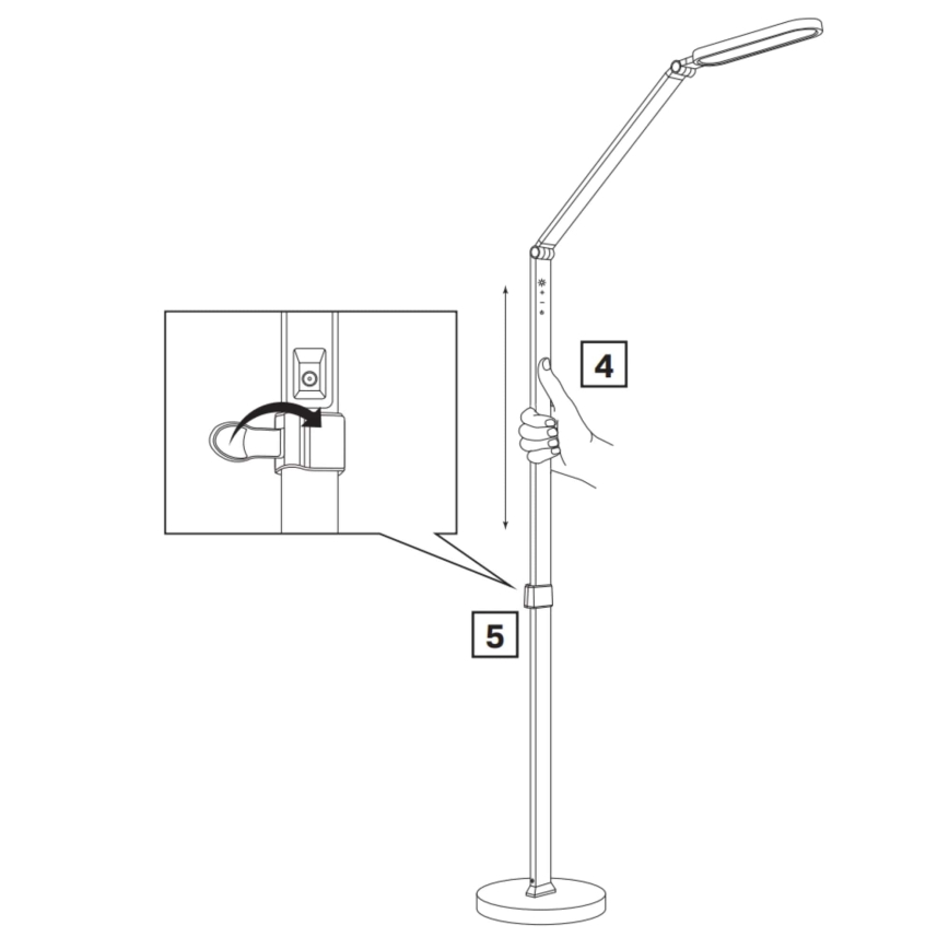 LED Hämardatav puutetundlik põrandalamp FERRARA LED/13W/230V 3000/4000/6000K must