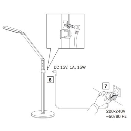 LED Hämardatav puutetundlik põrandalamp FERRARA LED/13W/230V 3000/4000/6000K valge