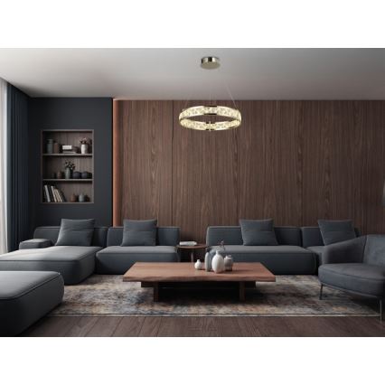 LED-hämardatav kristall-lüster kaabliga ENRIQUE LED/40W//230V 3000-6000K läbimõõt 60 cm + kaugjuhtimispult