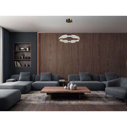 LED-hämardatav kristall-lüster kaabliga ENRIQUE LED/40W//230V 3000-6000K läbimõõt 60 cm + kaugjuhtimispult