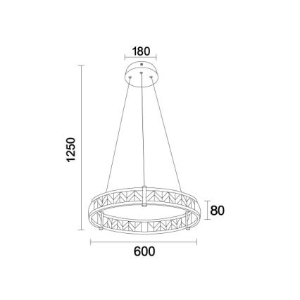 LED-hämardatav kristall-lüster kaabliga ENRIQUE LED/40W//230V 3000-6000K läbimõõt 60 cm + kaugjuhtimispult