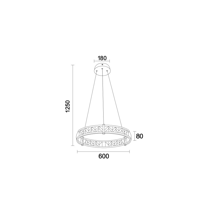 LED-hämardatav kristall-lüster kaabliga ENRIQUE LED/40W//230V 3000-6000K läbimõõt 60 cm + kaugjuhtimispult