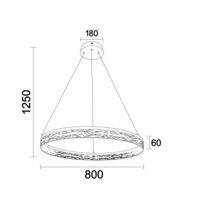 Hämardatav LED-rippvalgusti ALIANZ, 60W, 230V, 3000–6000K, Ø 80 cm + kaugjuhtimispult
