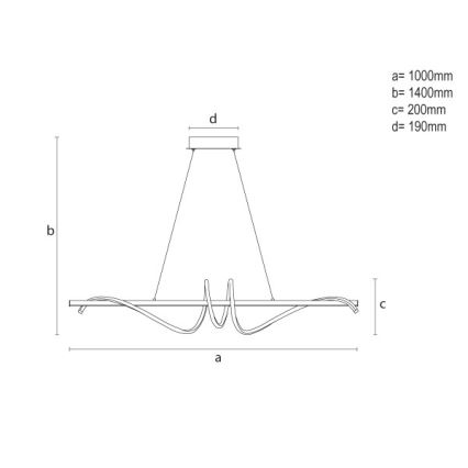 LED hämardatav ripplamp kaabliga LED/50W/230V 3000-6500K 100 cm + kaugjuhtimispult