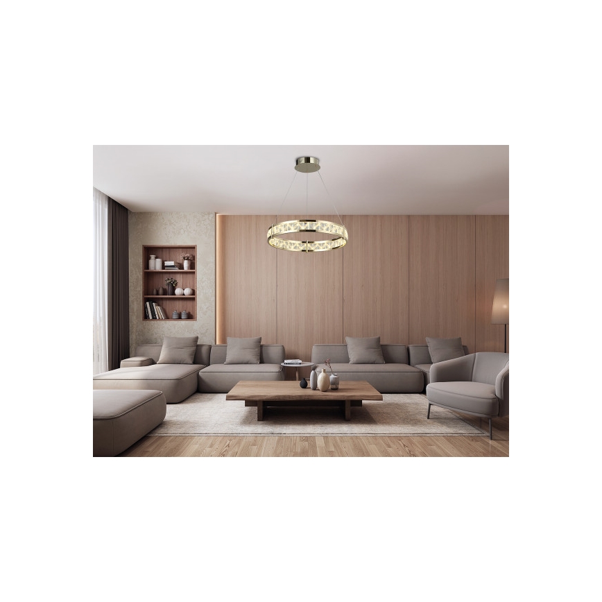 Hämardatav LED-kristall-lühter riputuskaabliga ENRIQUE LED/55W//230V 3000-6000K läbimõõt 80 cm + kaugjuhtimispult