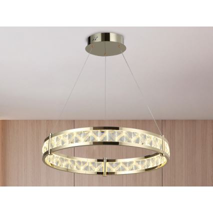 Hämardatav LED-kristall-lühter riputuskaabliga ENRIQUE LED/55W//230V 3000-6000K läbimõõt 80 cm + kaugjuhtimispult