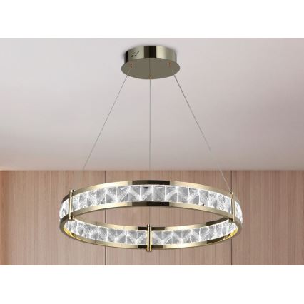 Hämardatav LED-kristall-lühter riputuskaabliga ENRIQUE LED/55W//230V 3000-6000K läbimõõt 80 cm + kaugjuhtimispult