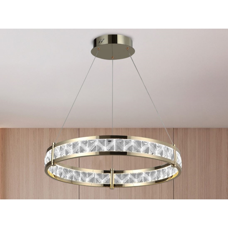 Hämardatav LED-kristall-lühter riputuskaabliga ENRIQUE LED/55W//230V 3000-6000K läbimõõt 80 cm + kaugjuhtimispult
