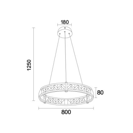 Hämardatav LED-kristall-lühter riputuskaabliga ENRIQUE LED/55W//230V 3000-6000K läbimõõt 80 cm + kaugjuhtimispult