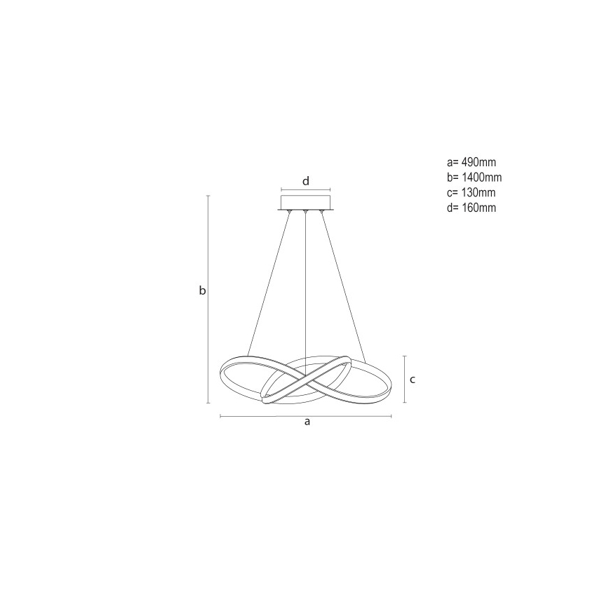 LED hämardatav lühter kaablil LED/65W/230V 3000-6500K läbimõõt 49 cm + kaugjuhtimispult