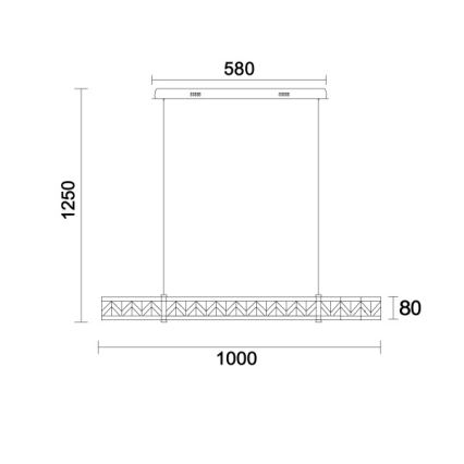 LED hämardatav kristalllühter trossil ENRIQUE LED/20W//230V 3000-6000K + kaugjuhtimispult