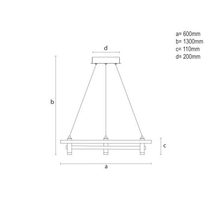 Hämardatav LED-rippvalgusti kaablil LED/100W/230V 3000-6500K läbimõõt 60 cm + kaugjuhtimispult
