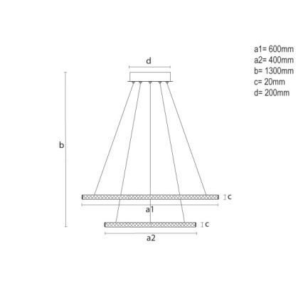 LED-hämardatav rippvalgusti kaablil LED/150W/230V 3000-6500K + kaugjuhtimispult