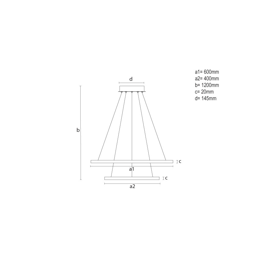 LED-hämardatav ripplühter kaabliga LED/55W/230V 3000-6500K läbimõõt 60 cm + kaugjuhtimispult