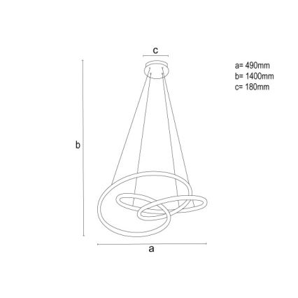 Hämardatav LED-rippvalgusti kaablil LED/85W/230V 3000-6500K läbimõõt 49 cm + kaugjuhtimispult