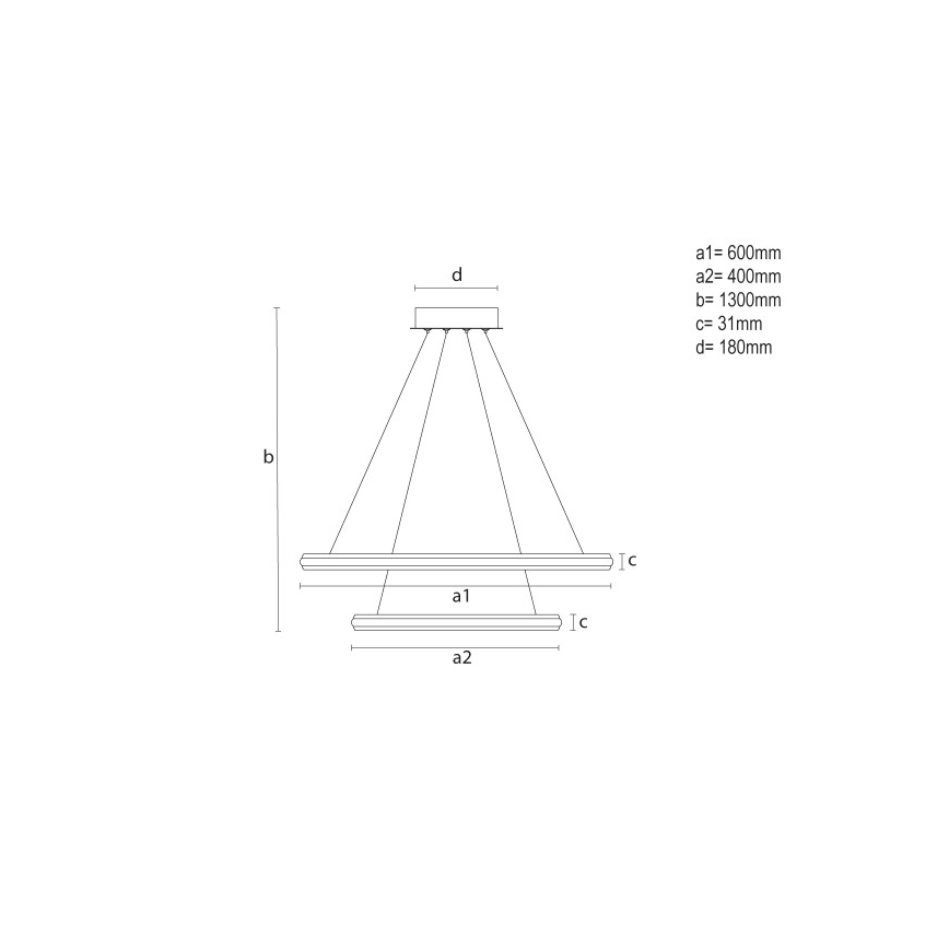 Hämardatav LED-rippvalgusti kaablil LED/90W/230V 3000-6500K läbimõõt 60 cm + kaugjuhtimispult