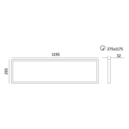 LED Hämardatav süvistatav valguspaneel CAPRI LED/25/36/40W/230V 3000/4000/5700K IP44 30x120 cm