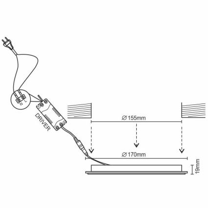 LED Hämardatav süvistatav valgusti/12W/230V 3000-6500K Wi-Fi Tuya