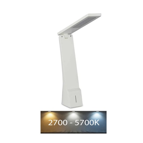 LED Hämardatav taaslaetav puutetundlik laualamp USB LED/4W/5V 1200 mAh 2700K-5700K valge/hõbe