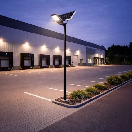 Hämardatav LED-tänavavalgusti anduriga ja päikesepaneeliga KOBRA LED/400W/3,2V 24000 mAh IP65 antratsiit + kaugjuhtimispult