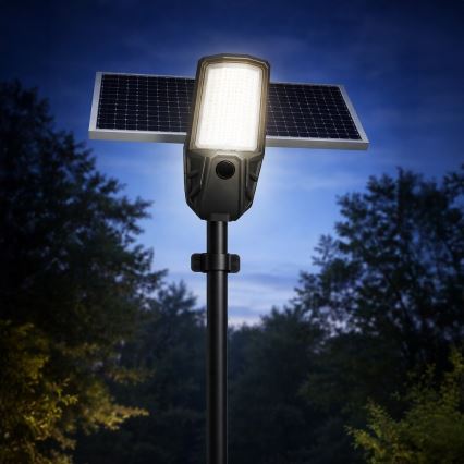 Hämardatav LED-tänavavalgusti anduriga ja päikesepaneeliga KOBRA LED/400W/3,2V 24000 mAh IP65 antratsiit + kaugjuhtimispult
