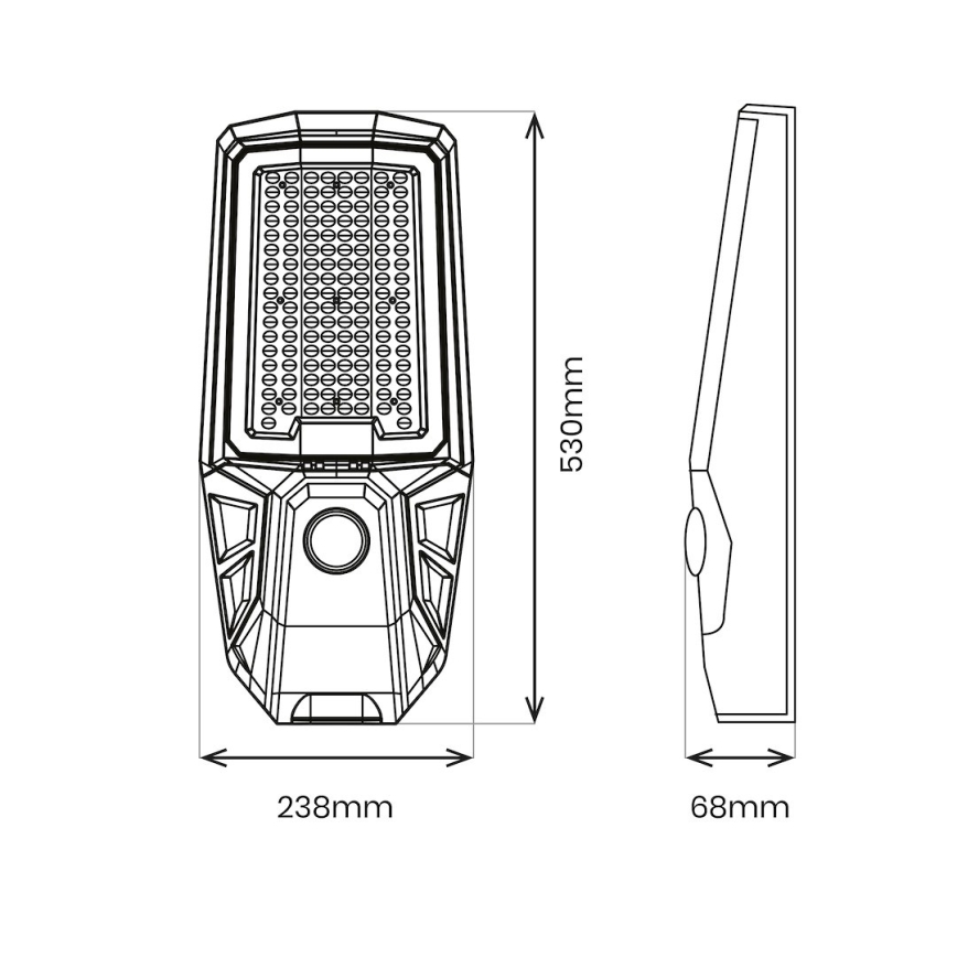 Hämardatav LED-tänavavalgusti anduriga ja päikesepaneeliga KOBRA LED/400W/3,2V 24000 mAh IP65 antratsiit + kaugjuhtimispult