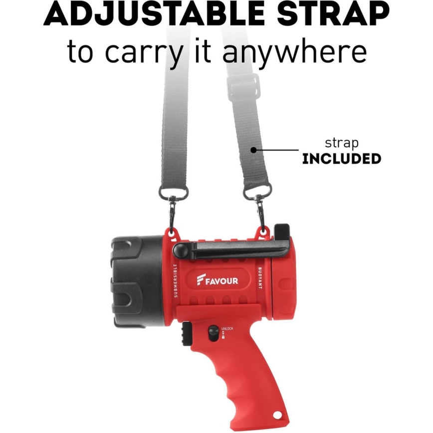 LED Hämardatav tööstuslik taskulamp LED/4xC IP67