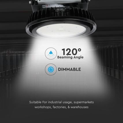 LED Hämardatav tööstuslik valgusti High Bay LED/500W/230V 4000K IP65 must