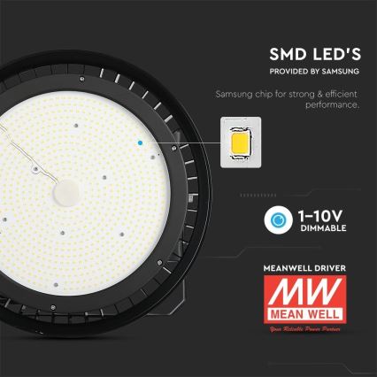 LED Hämardatav tööstuslik valgusti High Bay LED/500W/230V 4000K IP65 must
