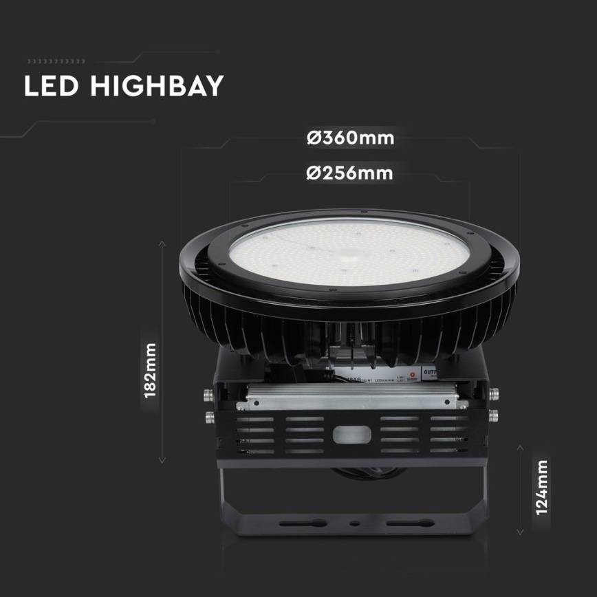 LED Hämardatav tööstuslik valgusti High Bay LED/500W/230V 4000K IP65 must