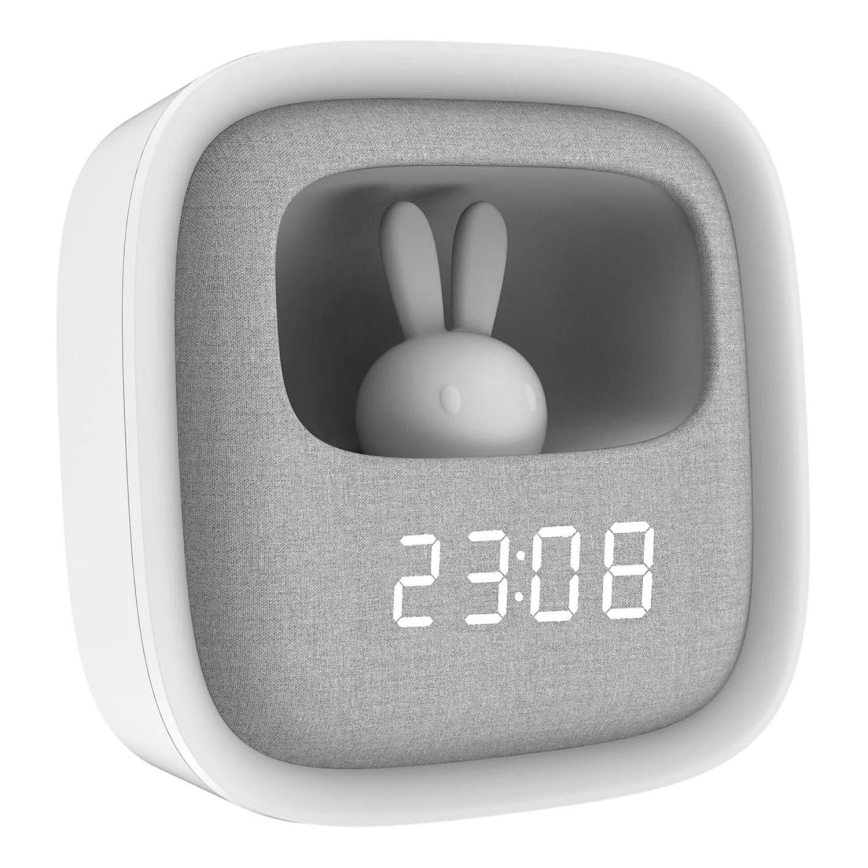 LED Hämardatav väike öölamp koos äratuskellaga BUNNY LED/1,2W/5V 3000K