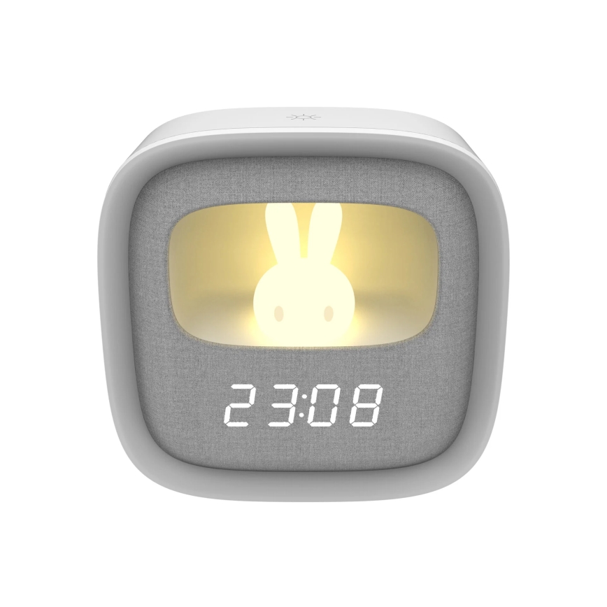 LED Hämardatav väike öölamp koos äratuskellaga BUNNY LED/1,2W/5V 3000K