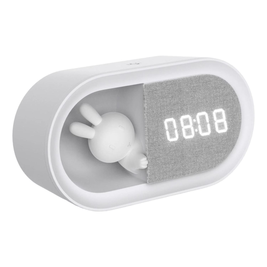 LED Hämardatav väike öölamp koos äratuskellaga BUNNY LED/1,2W/5V 3000K