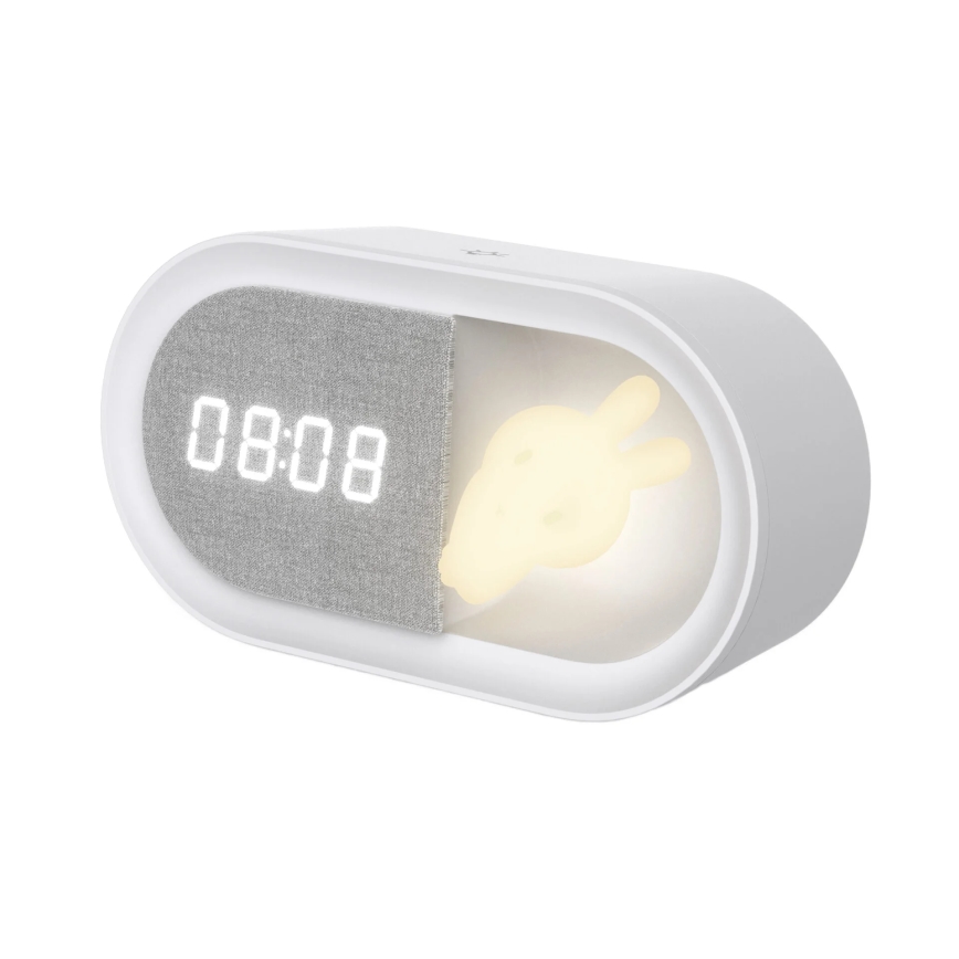 LED Hämardatav väike öölamp koos äratuskellaga BUNNY LED/1,2W/5V 3000K