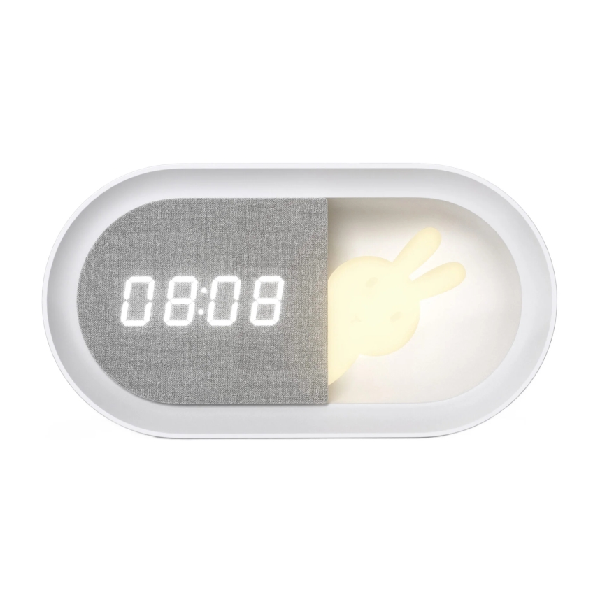 LED Hämardatav väike öölamp koos äratuskellaga BUNNY LED/1,2W/5V 3000K