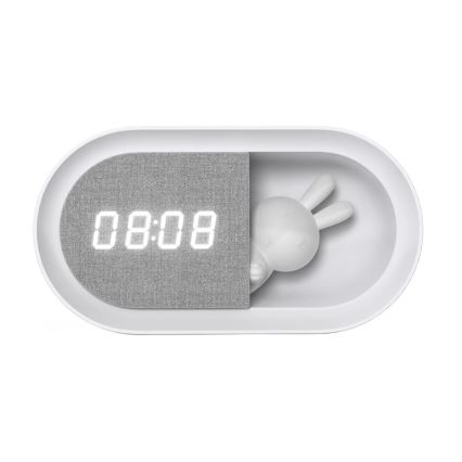 LED Hämardatav väike öölamp koos äratuskellaga BUNNY LED/1,2W/5V 3000K