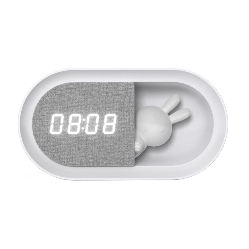 LED Hämardatav väike öölamp koos äratuskellaga BUNNY LED/1,2W/5V 3000K