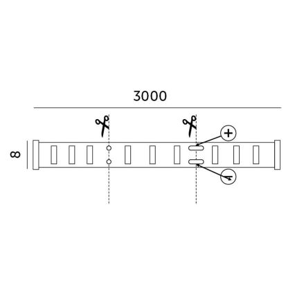 LED Hämardatav valgusriba LED/25W/230V 3m 3000K