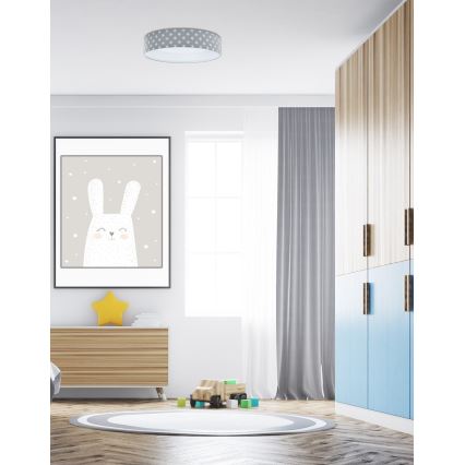 LED Hämardatav laevalgusti lastetuppa SMART GALAXY KIDS LED/24W/230V 3000-6500K tähed hall/valge + kaugjuhtimispult