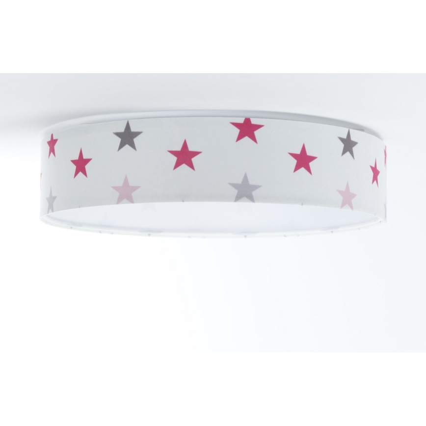 LED Hämardatav laevalgusti lastetuppa SMART GALAXY KIDS LED/24W/230V 3000-6500K tähed valge/roosa/hall + kaugjuhtimispult