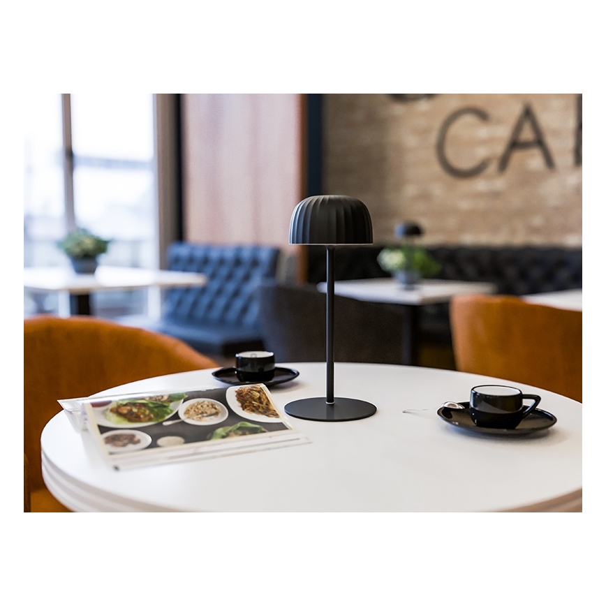 LED Hämardatav väli laetav laualamp VIVIEN LED/3W/5V 2700K 1600 mAh IP54 must