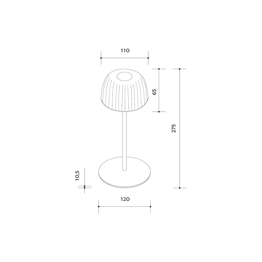 LED Hämardatav väli laetav laualamp VIVIEN LED/3W/5V 2700K 1600 mAh IP54 must