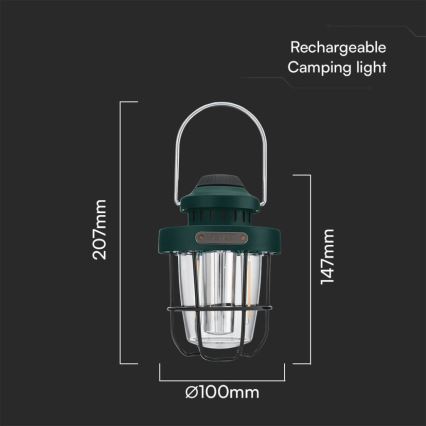 LED Hämardatav väli pendant rechargeable hele LED/5W/5V 2700-6500K IP44