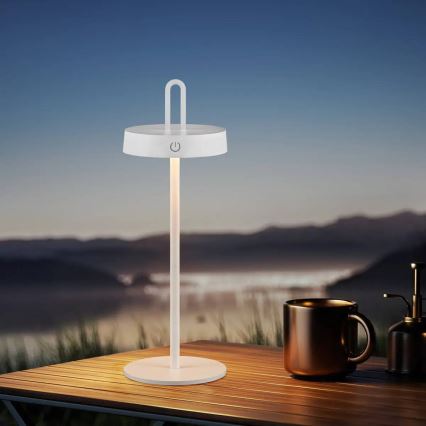 LED hämardatav välistingimustes kasutatav laetav puutetundlik laualamp SHINE LED/1,5W/3,7V 3000 mAh IP44 valge