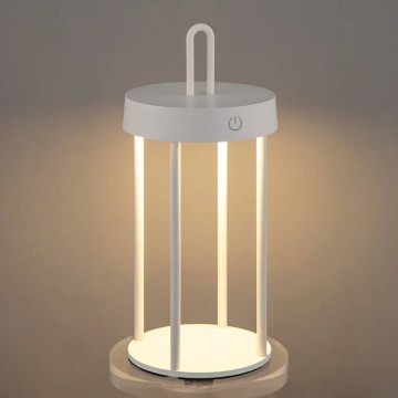 LED hämardatav välistingimustes kasutatav laetav puutetundlik laualamp GENTLE LED/1,5W/3,7V 3000 mAh IP44 valge