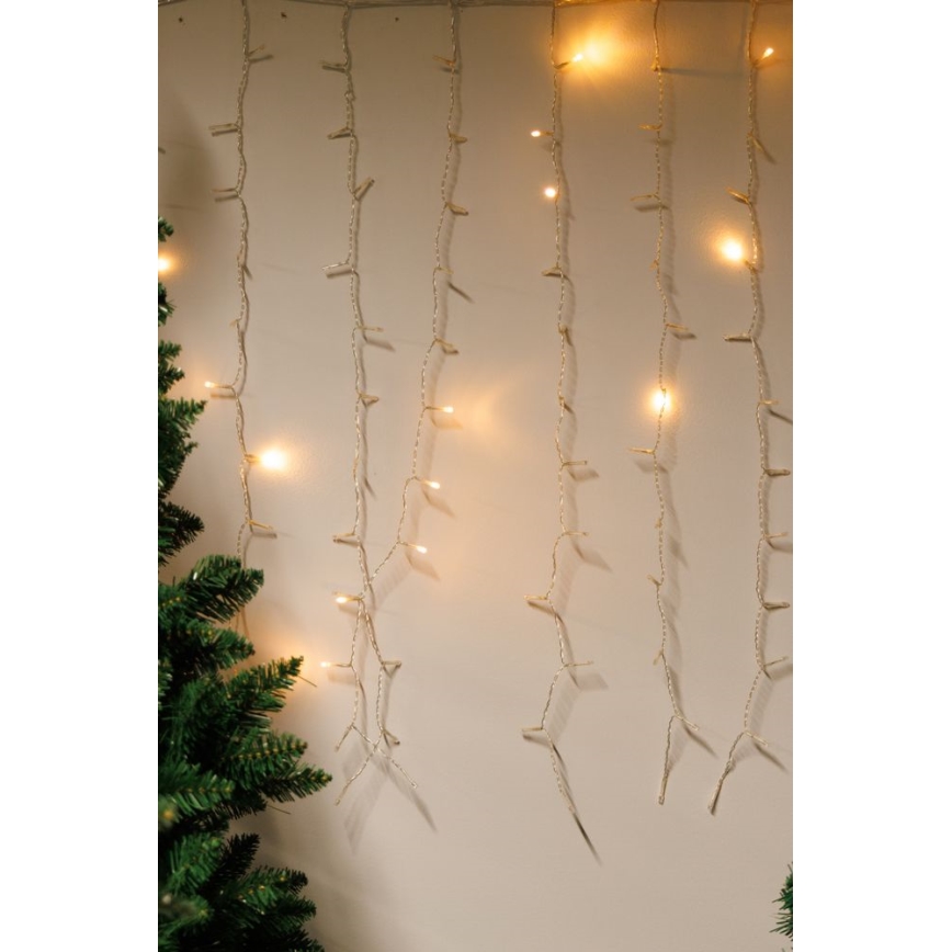 LED hämardatav välikardin CURTAIN 360xLED/8,4W/230V 2x2 m IP44 soe valge + kaugjuhtimispult